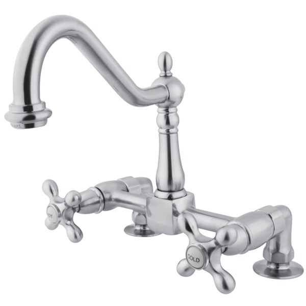 KS1141AX Heritage Two-Handle Bridge Kitchen Faucet, Polished Chrome